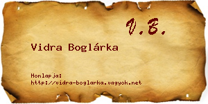 Vidra Boglárka névjegykártya